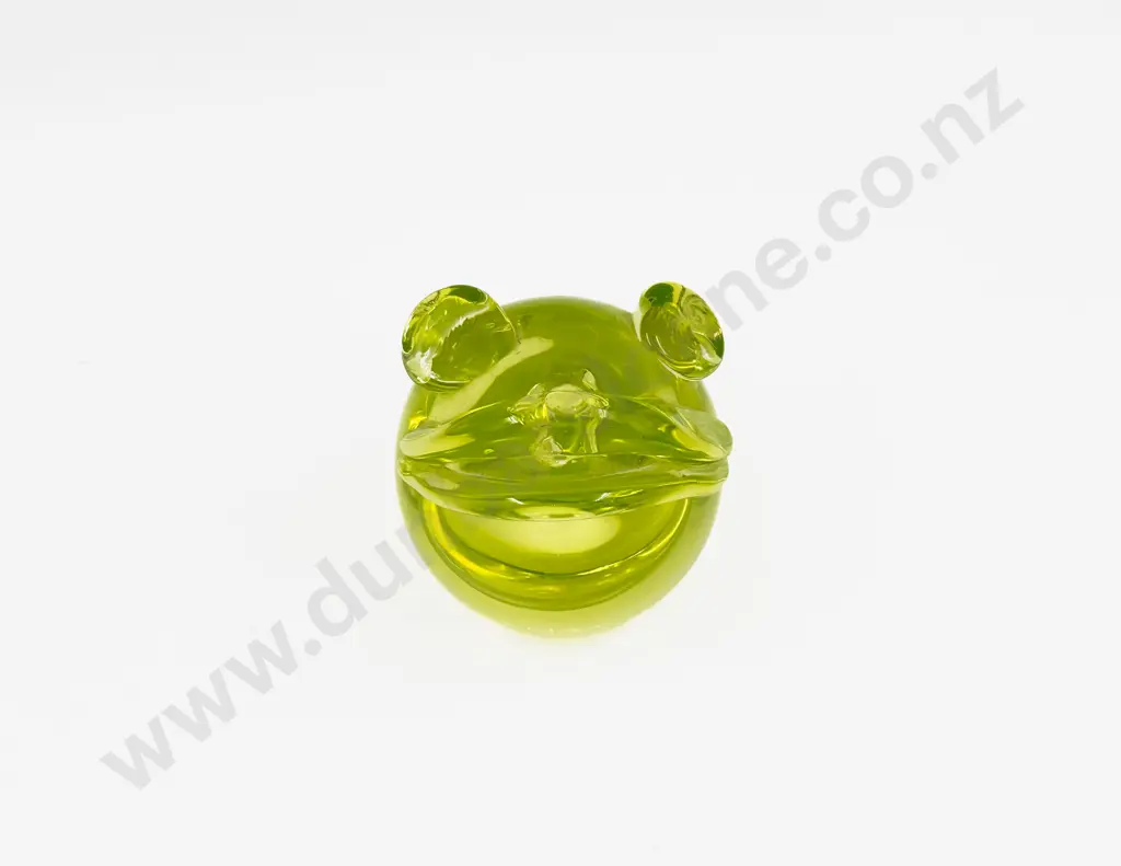 Murano Heavy Lime Tinted Glass Frog Image 1++