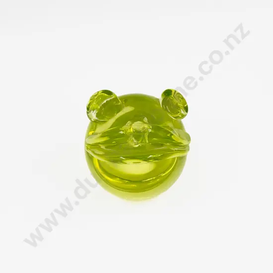 Murano Heavy Lime Tinted Glass Frog