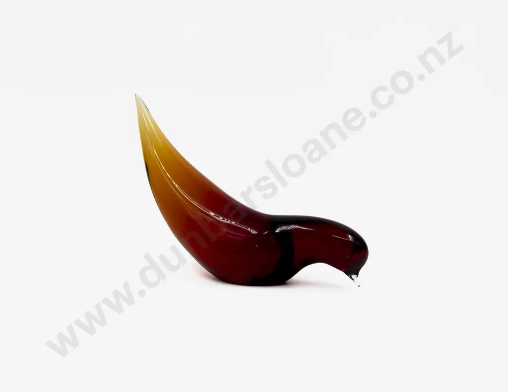 Murano Tinted Amber to Ruby Glass Dove Image 1++