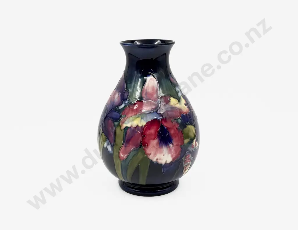 Signed Walter Moorcroft C1940 Slipper Orchid Pattern Vase Image 1++
