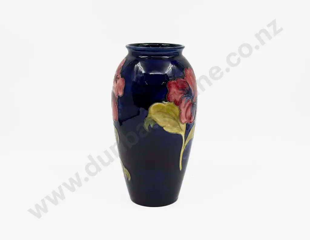 Signed Walter Moorcroft C1940 Hibiscus Pattern Vase Image 1++