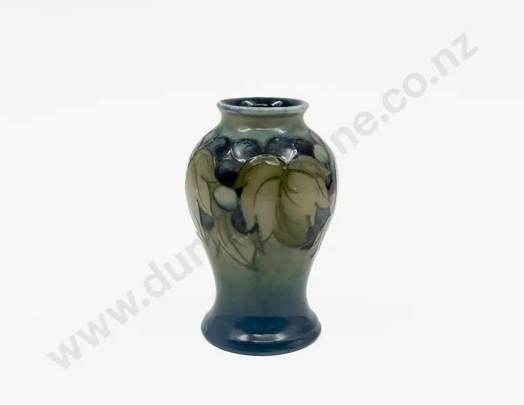 Moorcroft C 1970 Leaf & Berry Patterned Posy Vase Image 1++