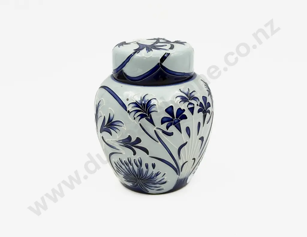 Boxed Moorcroft C2002 Stylised Floral Pattern Ginger Jar & Cover Image 1++