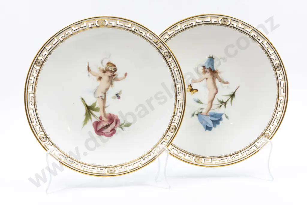 Pair Mid to Late C19th Mintons Dessert Plates Image 1++