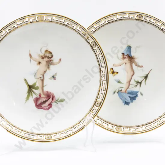 Pair Mid to Late C19th Mintons Dessert Plates
