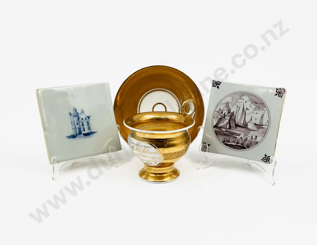 C19th European Commemorative Oversize Teacup & Saucer Image 1++
