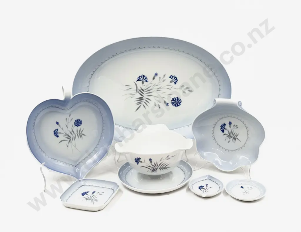 BIng & Grondahl of Copenhagen Denmark Cornflower Pattern Dinner Set Image 1++