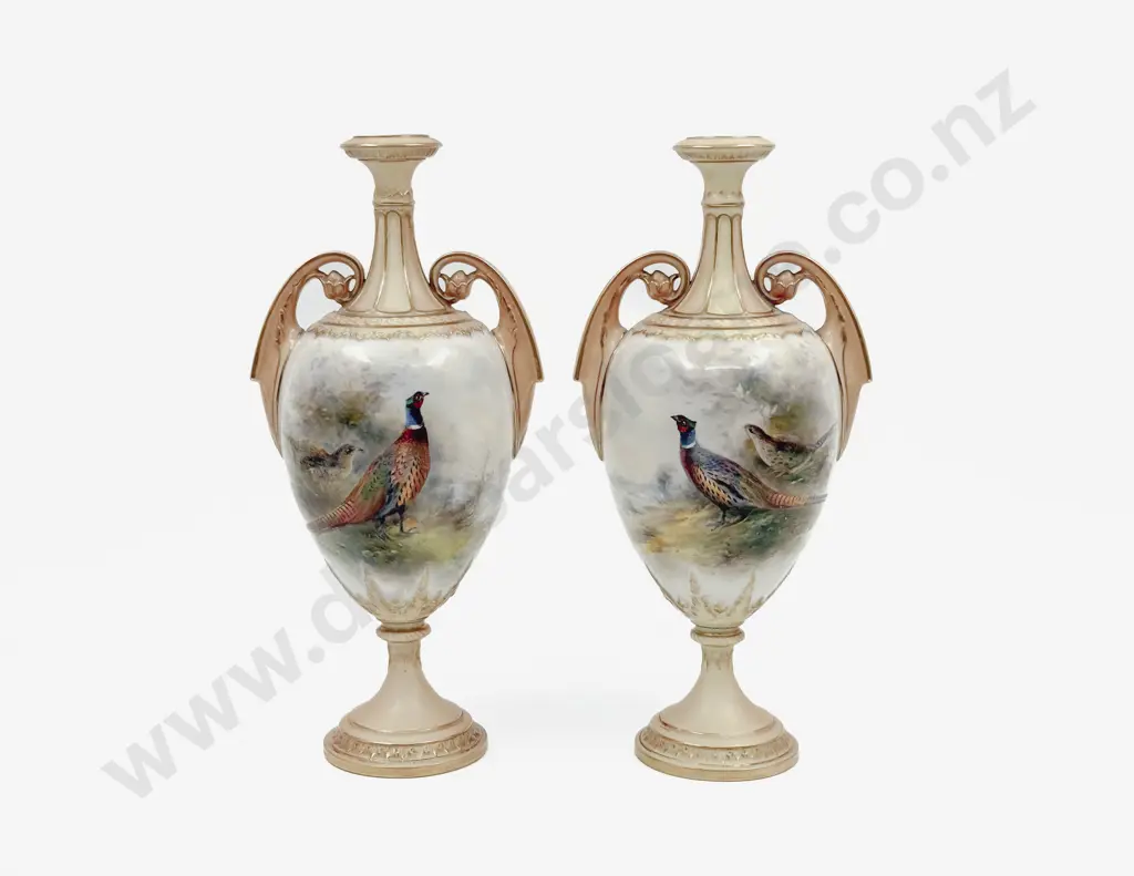 Pair Royal Worcester Specimen Vases Image 1++