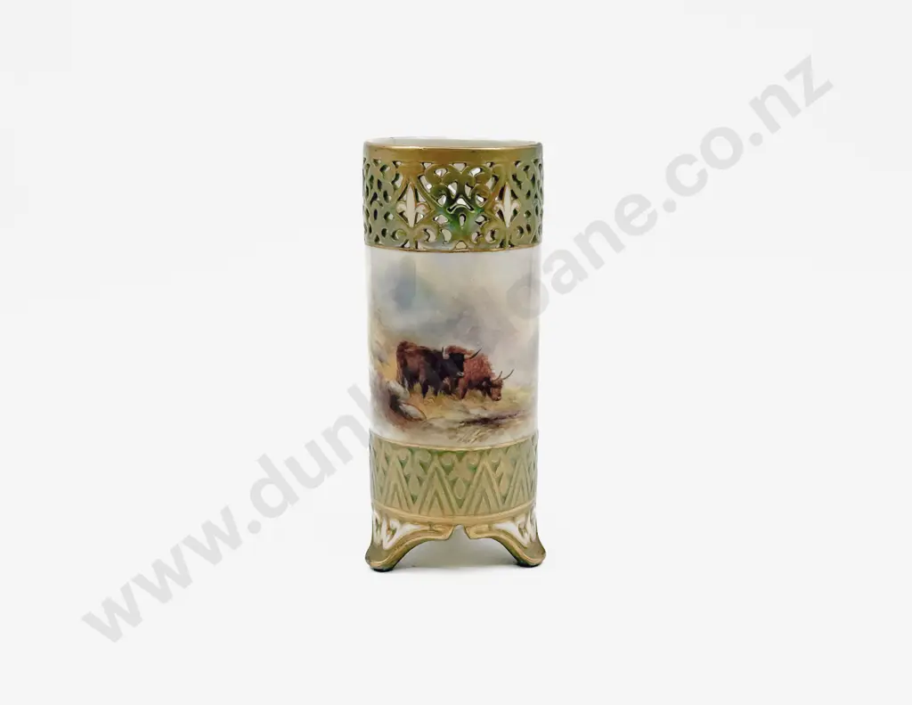 Royal Worcester Cylindrical Vase Image 1++