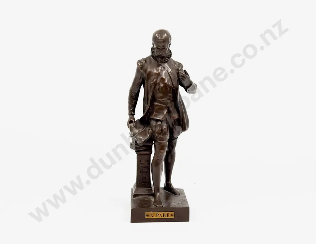Bronze Desk Top Statue Titled “A Pare” Image 1++