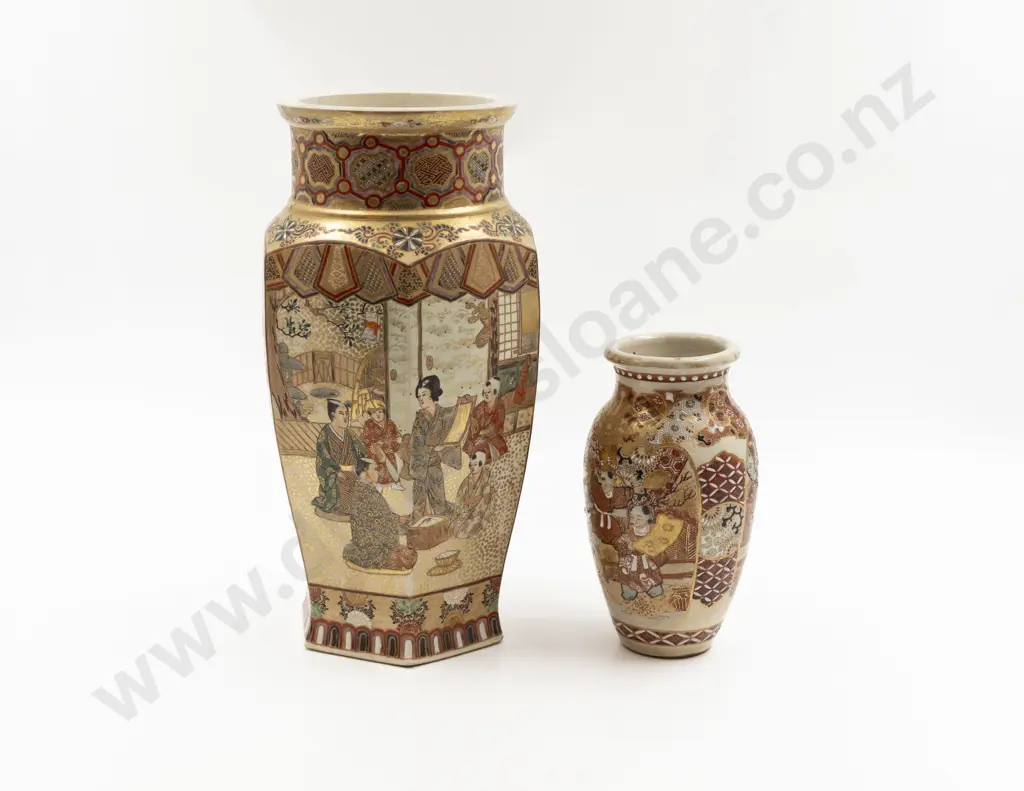 Late C19th Satsuma Mantel Vase Image 1++