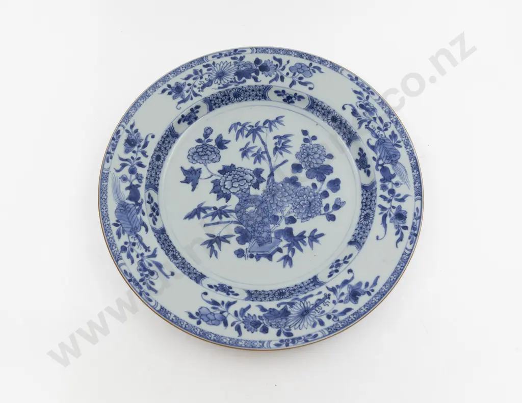 Mid C19th Underglaze Blue Export Ware Charger Image 1++