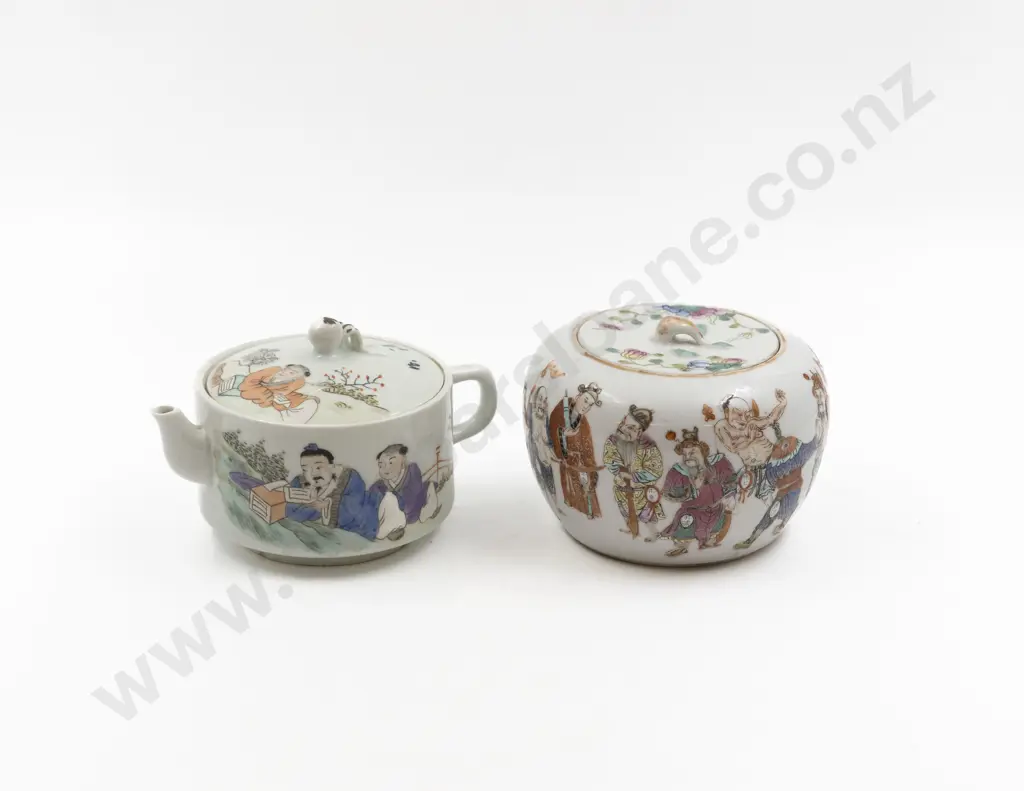 Cantonese Export Ware Sugar Basin & Teapot Image 1++