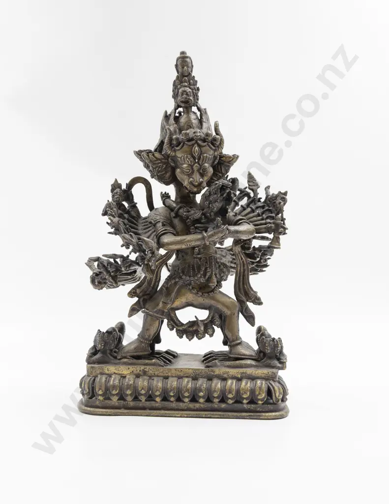 Late C18th - Early C19th Asian Bronze God Possibly Yamantaka Image 1++