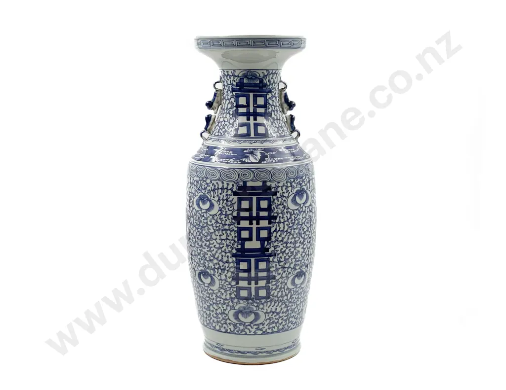 Late C19th Underglaze Blue Mantel Vase Image 1++