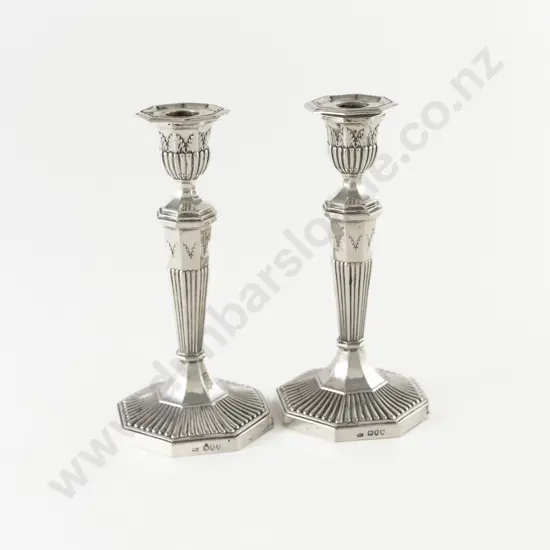 An Elegant Pair Of Vict S/S Table Candlesticks