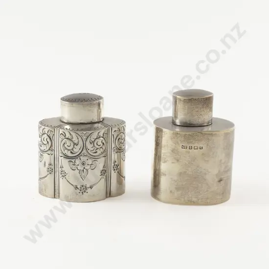 2 Small S/S Tea Caddies