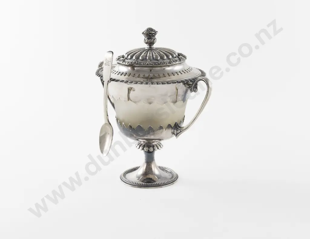 Stemmed S/P Two Handled Sugar Bowl Image 1++