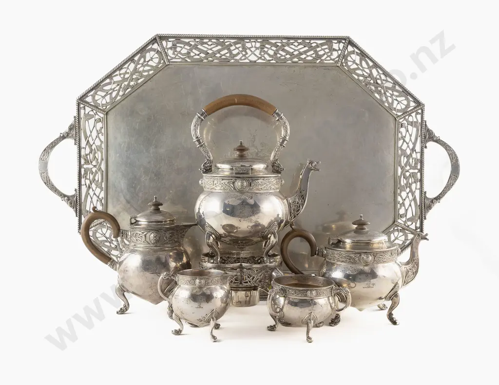 A Superb Geo V Irish S/S 6 Piece Tea & Coffee Service by West & Son Image 1++