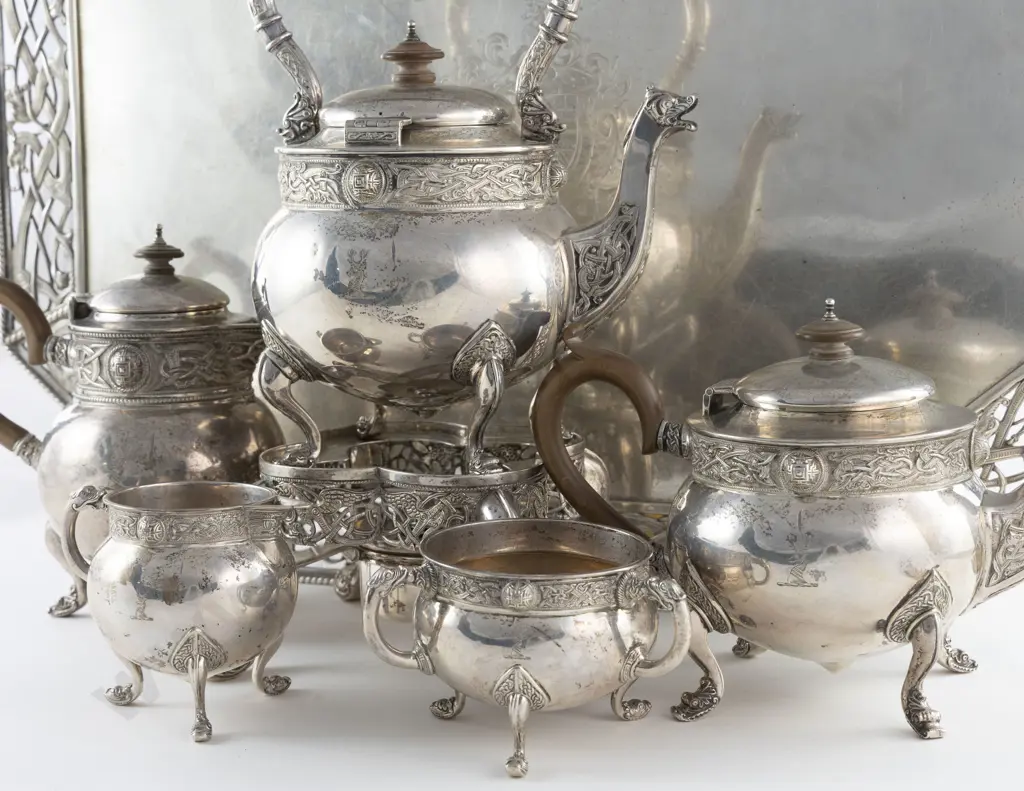 A Superb Geo V Irish S/S 6 Piece Tea & Coffee Service by West & Son Image 1++