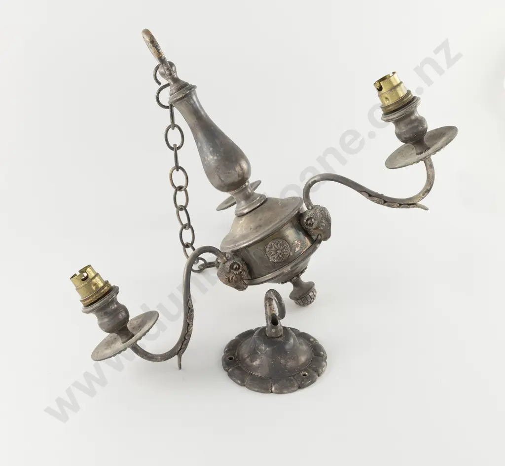 Edwardian S/P 3 Branch Ceiling Light Image 1++