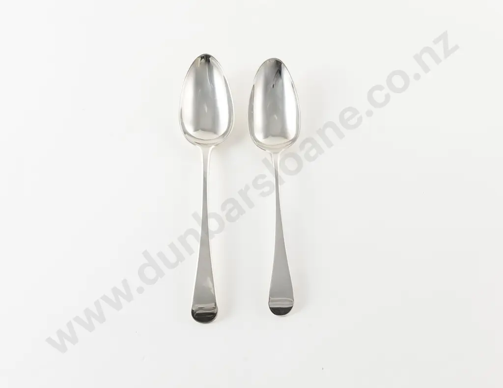A Near Pair Of Geo III S/S Tablespoons Image 1++