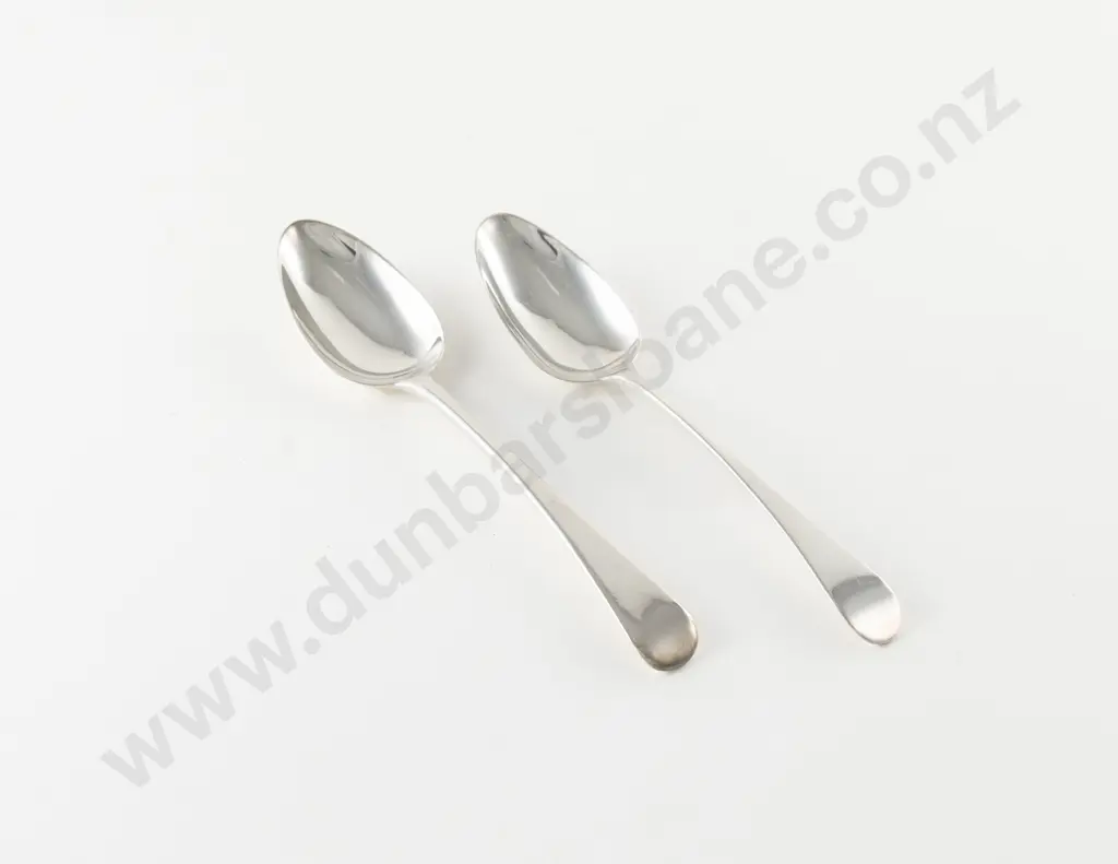 A Near Pair Of Geo III S/S Tablespoons Image 1++