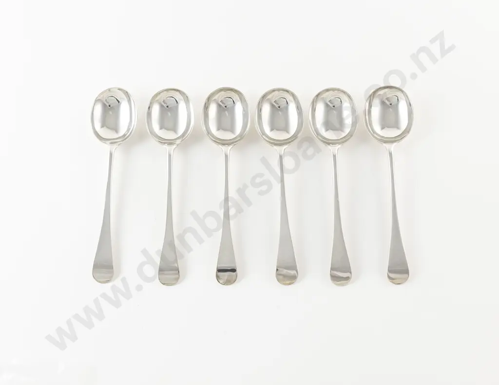 Set 6 Geo V S/S Soup Spoons Image 1++