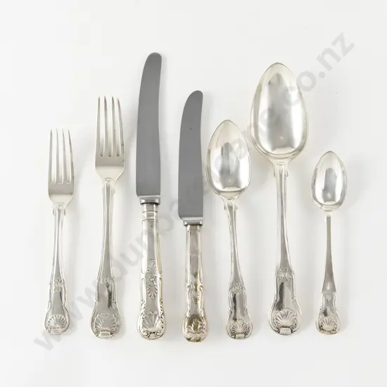 Composed C19th 76 Piece S/S Kings Pattern Suite Of Cutlery