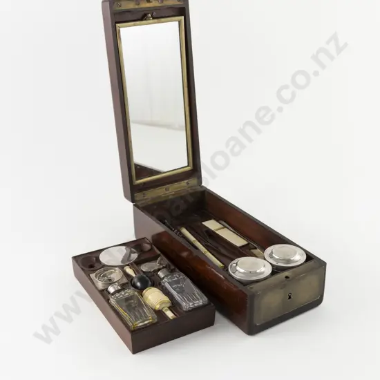 A Rare & Superb Quality Mid C19th French Mahogany Cased Necessaire Vanity Set