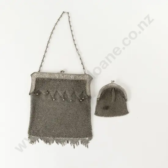 Chinese Silver Export Ware Mesh Purse by Zeewo