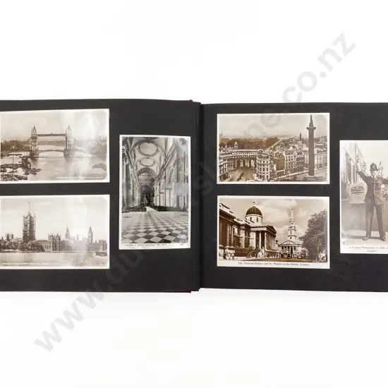 Mid c20th Postcard Album Mainly UK Black & White