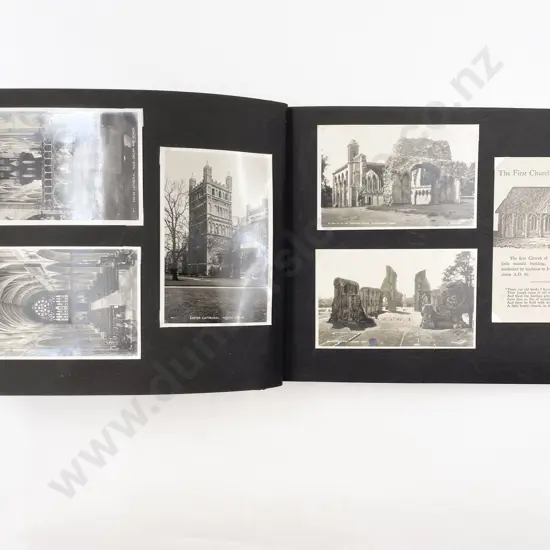 Mid c20th Postcard Album Mainly UK Black & White