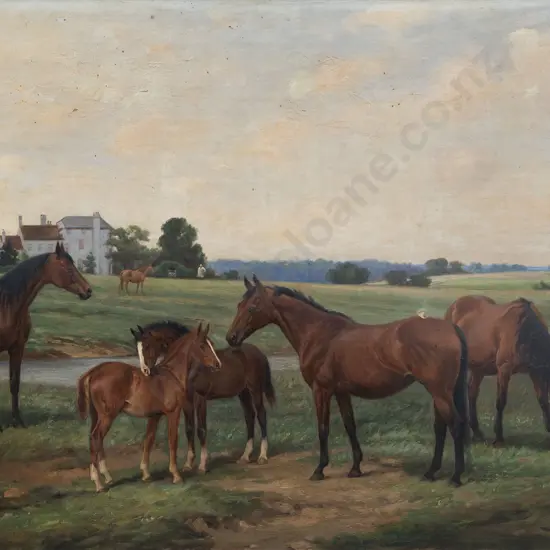 Wright Barker (British 1864 - 1941) - Landscape With Horses