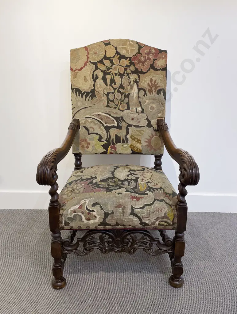 C1890's C17th Style Beechwood Chair Image 1++