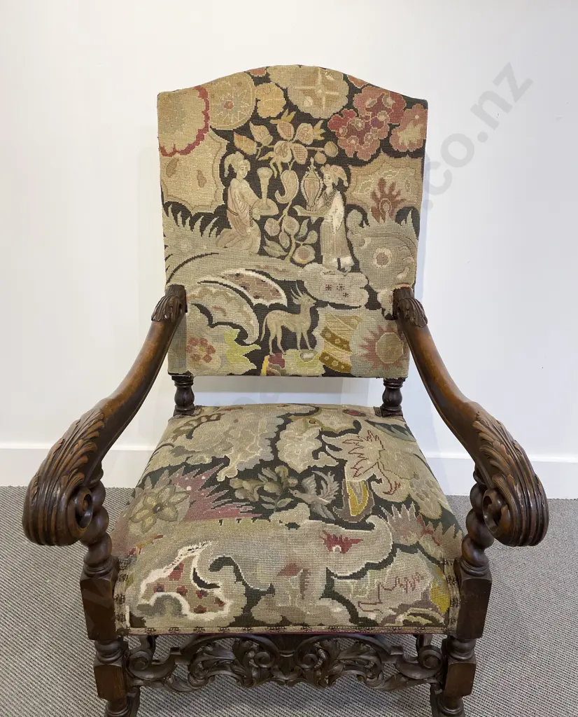 C1890's C17th Style Beechwood Chair Image 1++