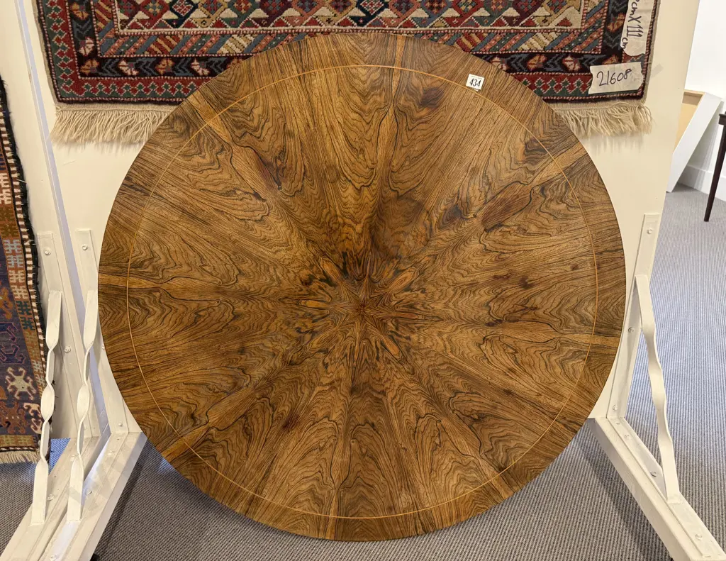 Rosewood Veneer Circular Table Top Image 1++
