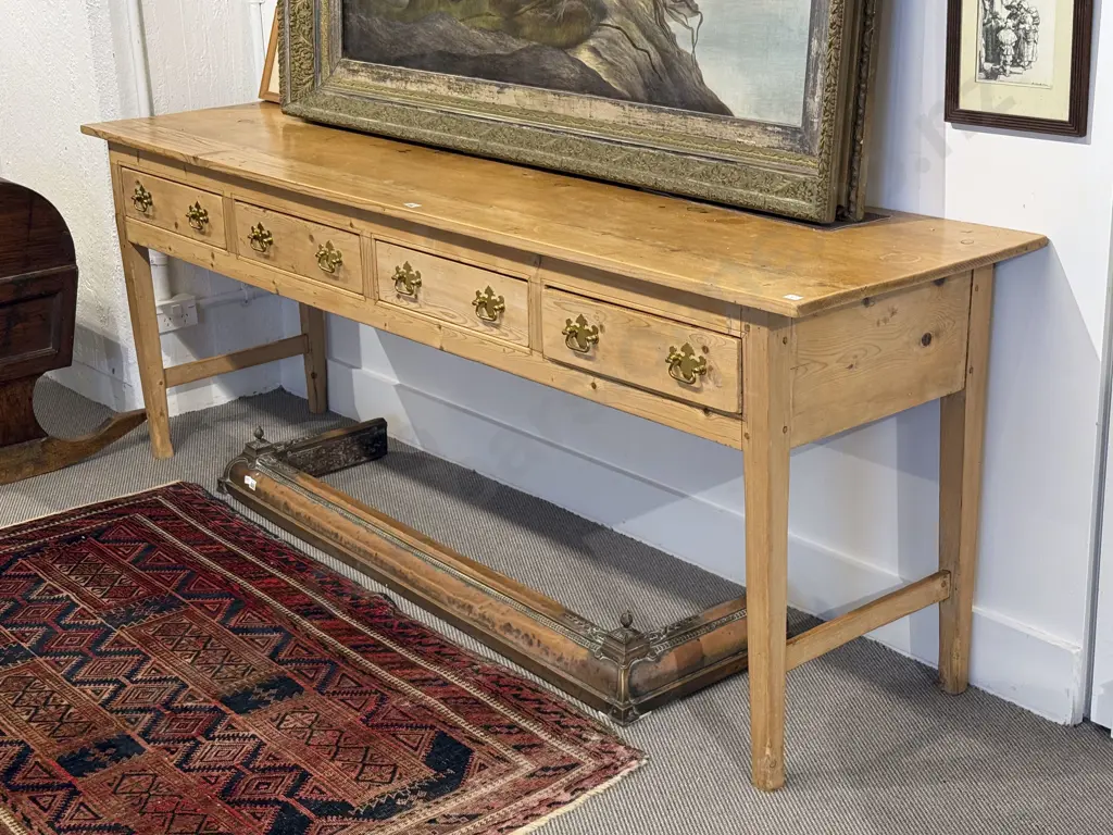George III Style Pine Four Drawer Table Image 1++
