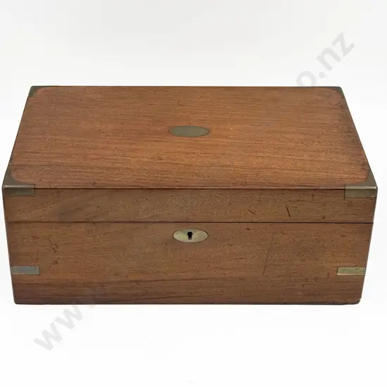 Victorian Mahogany & Brass Bound Portable Writing Box