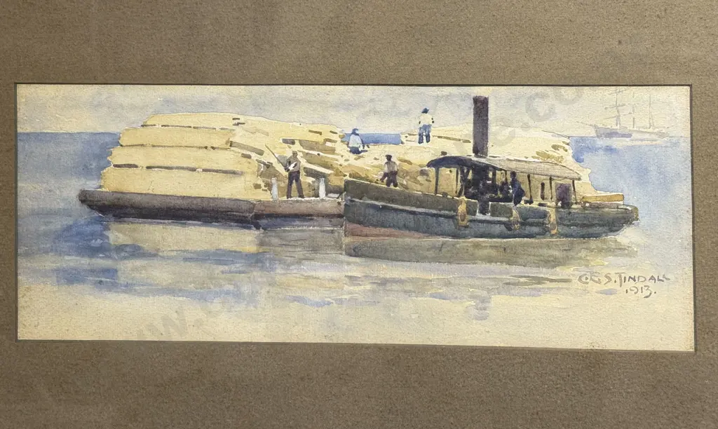 C E S Tindall - Unloading The Barges Image 1++