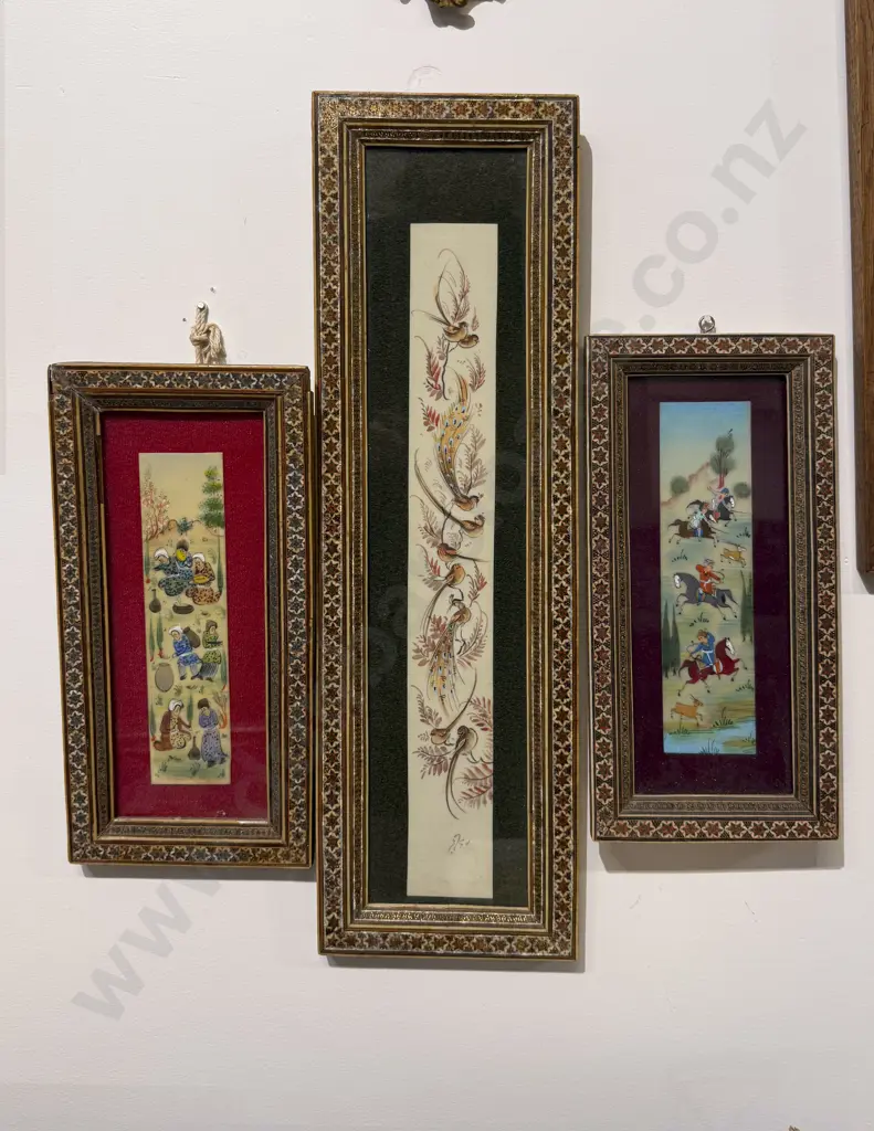 Three Mosaic Framed Moghul Panels Image 1++
