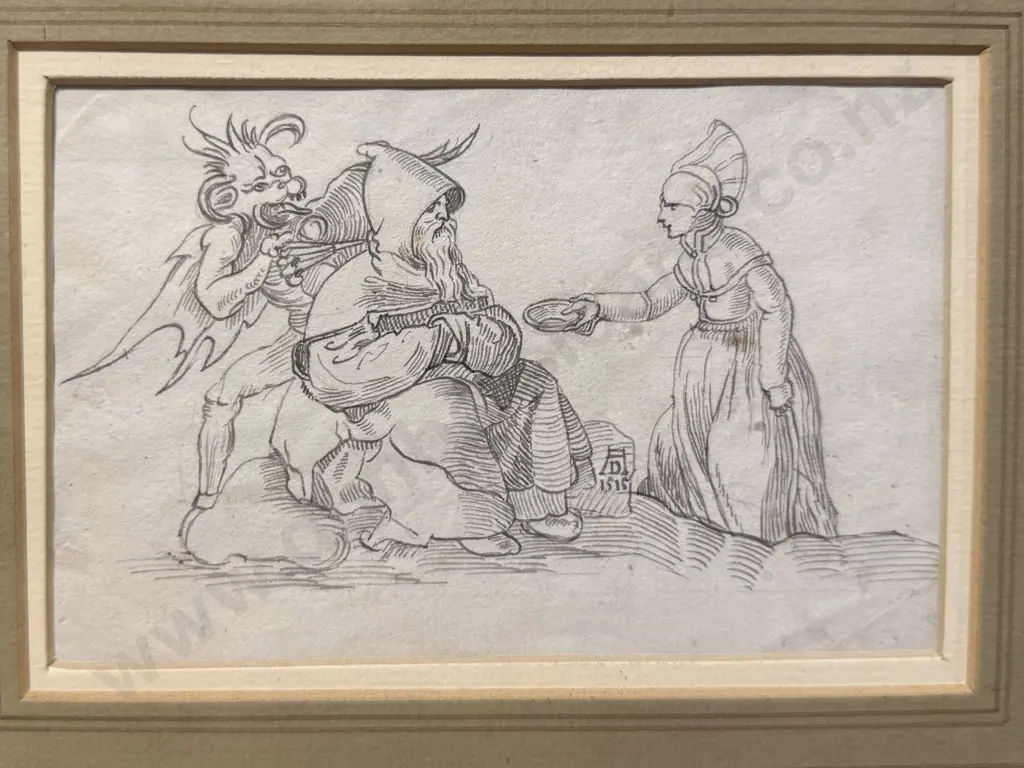 Manner of Albrecht Durer (German 1471 - 1528) - Temptation of St Anthony Image 1++