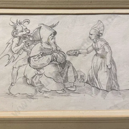 Manner of Albrecht Durer (German 1471 - 1528) - Temptation of St Anthony