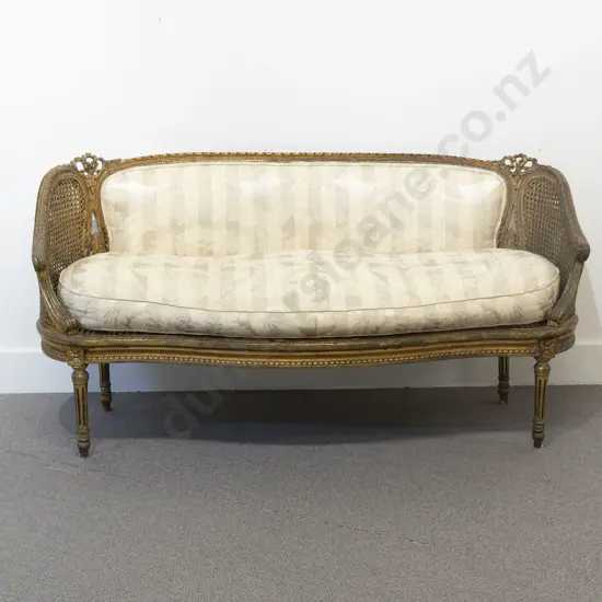 C19th French Bergere Salon Settee