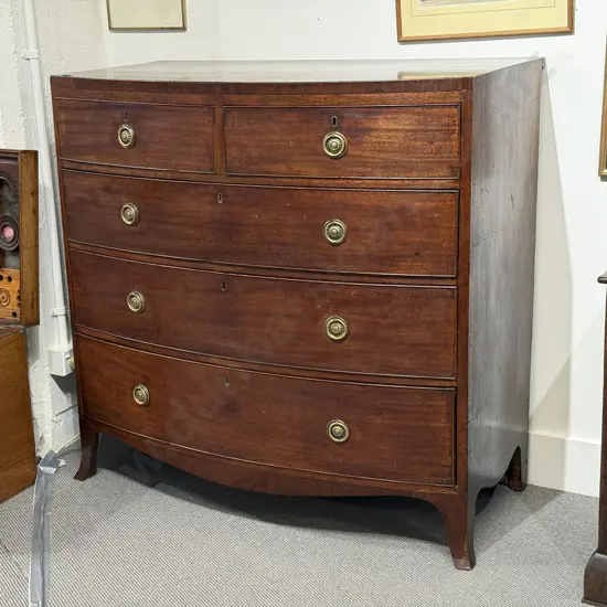 Regency Mahogany Bow Front Chest of Drawers
