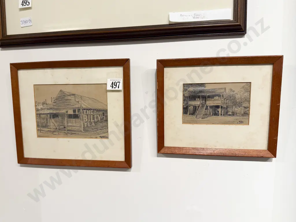 Unknown Artist (Australian) - Two Pencil Sketches Image 1++