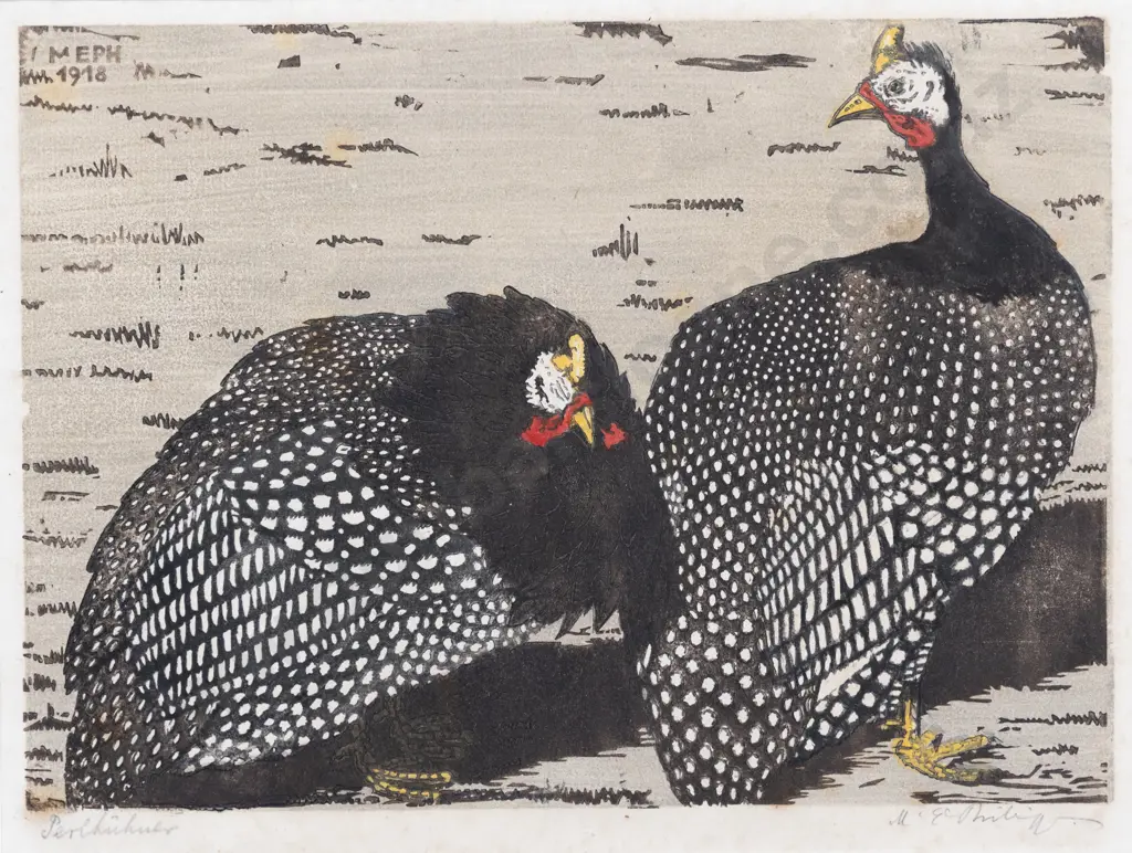 European Unknown Artist - Guinea Fowl Image 1++