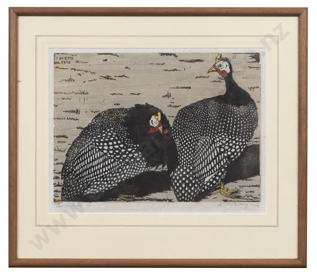 European Unknown Artist - Guinea Fowl Image 1++