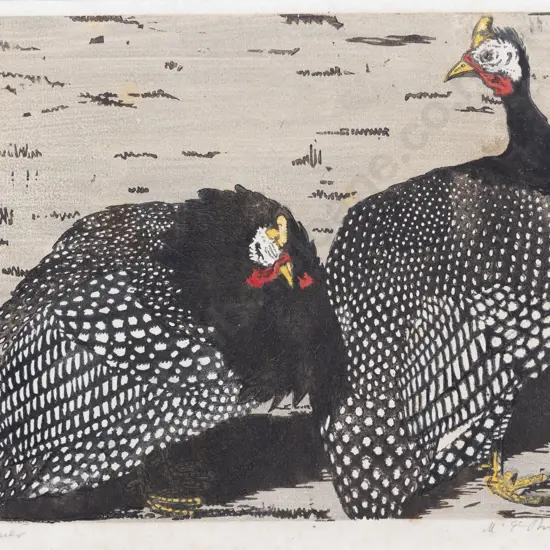 European Unknown Artist - Guinea Fowl