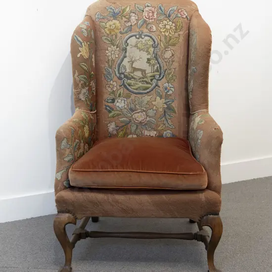 C18th Mahogany Framed Wing Armchair